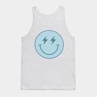 Blue lightning bolt smiley face Tank Top